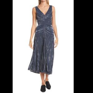 NWT Vince velvet ruched midi dress. Size 00